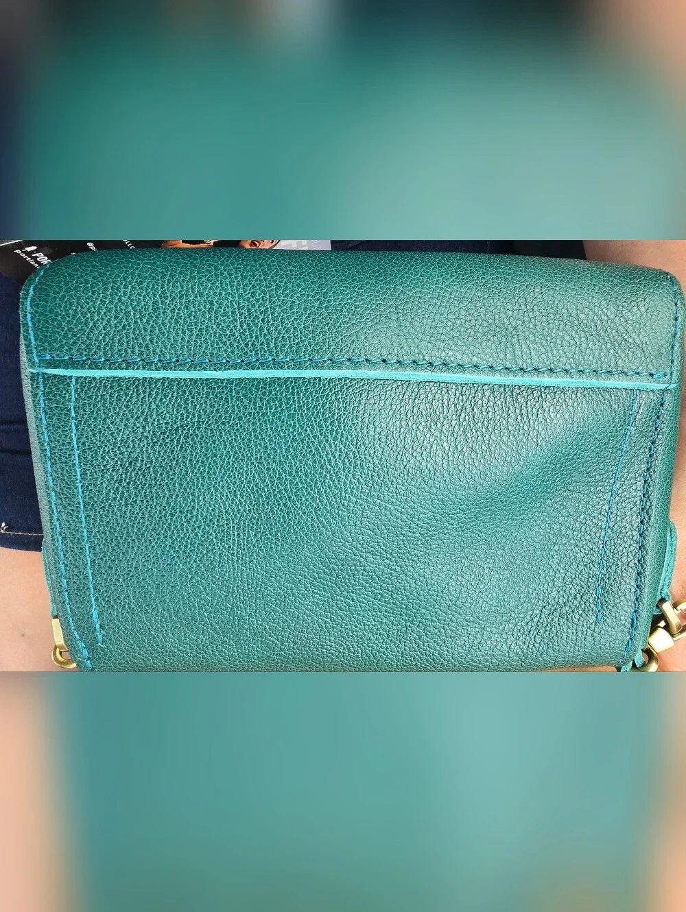 Portland Leather Goods Mini Metro Crossbody Bag Sea Glass